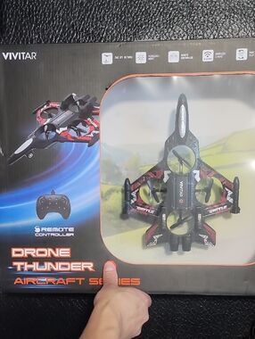 Vivitar Drone Thunder Aircraft Series Black and Red Flying Toy